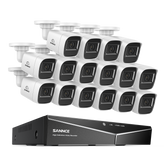 1080p 16 Channel 16 Camera Outdoor Wired Security System, Smart Motion Detection, 100 ft Infrared Night Vision, IP67 Weatherproof